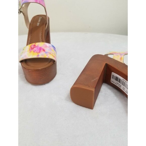 Gianni Bini Women's size 8 M Chunky High Heels Sandals Shoes Tie Dye 211 - Picture 5 of 6